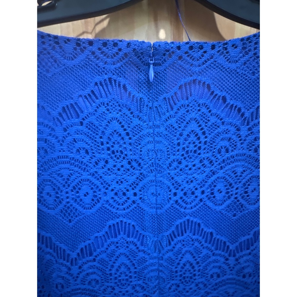 NWOT Catherines Shirred Lace Flounce Dress Ultra Blue Plus Size 1X - Picture 5 of 7